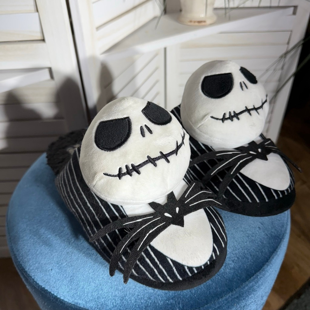 Nightmare Before Christmas slippers men's Jack Skellington 3D character sz 11 12